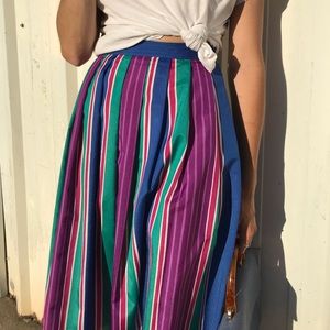 Striped Colorful Midi Skirt Sizes 2-6